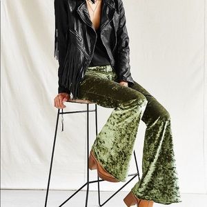 Urban Outfitters Green Velvet Flares